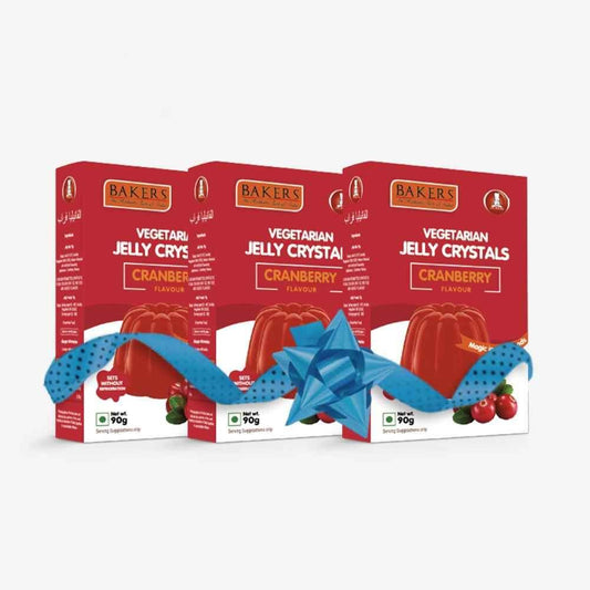 BAKERS Jelly Crystals Cranberry Flavour Pack of 3 (90 gm x 3) - Pluugin Store