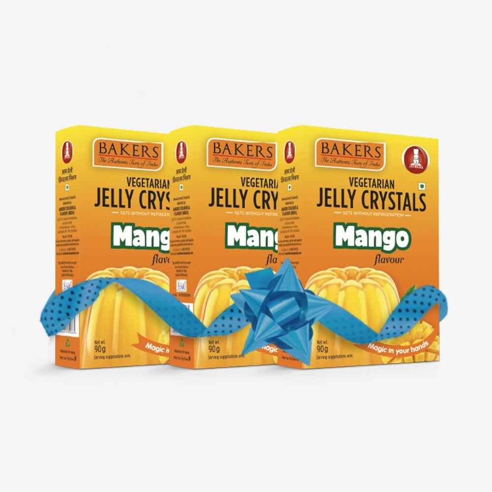 BAKERS Jelly Crystals Mango Flavour Pack of 3 (90 gm x 3) - Pluugin Store