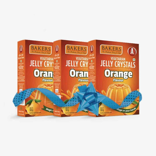 BAKERS Jelly Crystals Orange Flavour Pack of 3 (90 gm x 3) - Pluugin Store