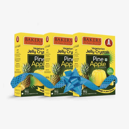 BAKERS Jelly Crystals Pineapple Flavour Pack of 3 (90 gm x 3) - Pluugin Store