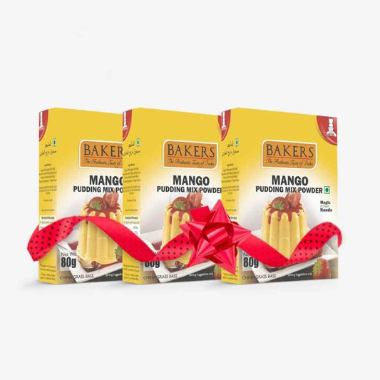 BAKERS Pudding Mix Powder Mango Flavour Pack of 3 (80 gm x 3) - Pluugin Store