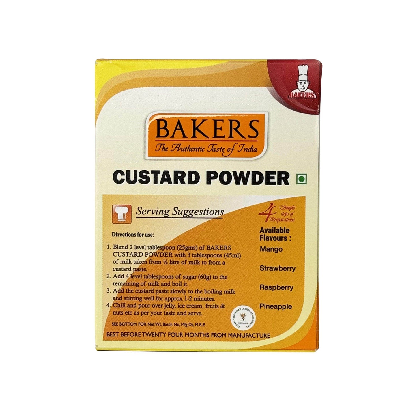 EXOTIC DESSERT COMBO 8 - BAKERS Custard Powder Vanilla Flavour 200 gm + BAKERS Jelly Crystals Blueberry Flavour 90 gm - Pluugin Store