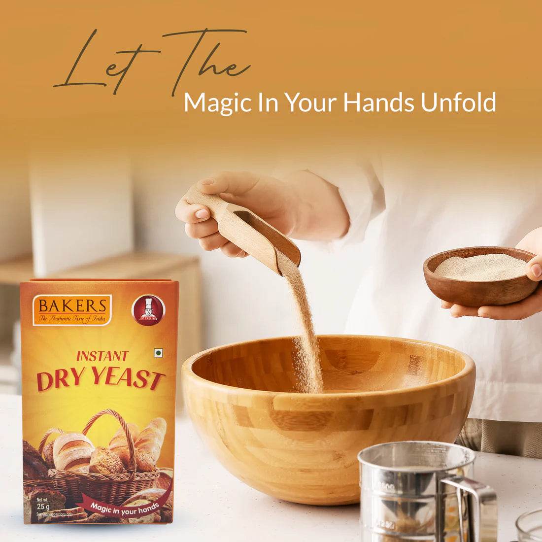 Bake Easy Essentials Pack 1 - BAKERS Baking Soda 100gm + BAKING POWDER 100gm+ INSTANT DRY YEAST 25gm + CITRIC ACID 50gm - Pluugin Store