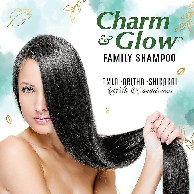 Charm & Glow Amla, Aritha & Shikakai Shampoo with Conditioner Pack of 2 (350 ml x 2) - Pluugin Store