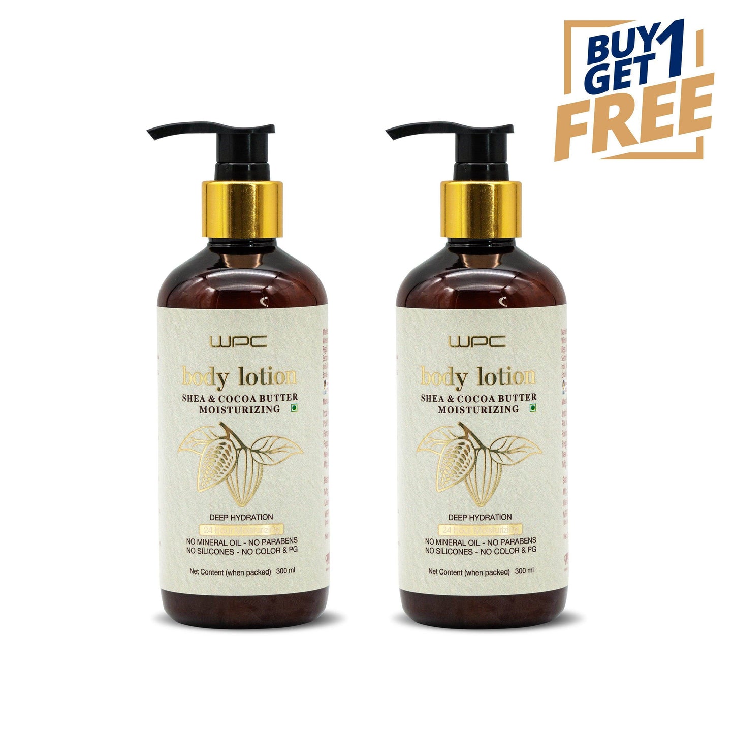 WPC Shea & Coco Butter Moisturizing Body Lotion for Men & Women (300 ml x 2) - Pluugin Store