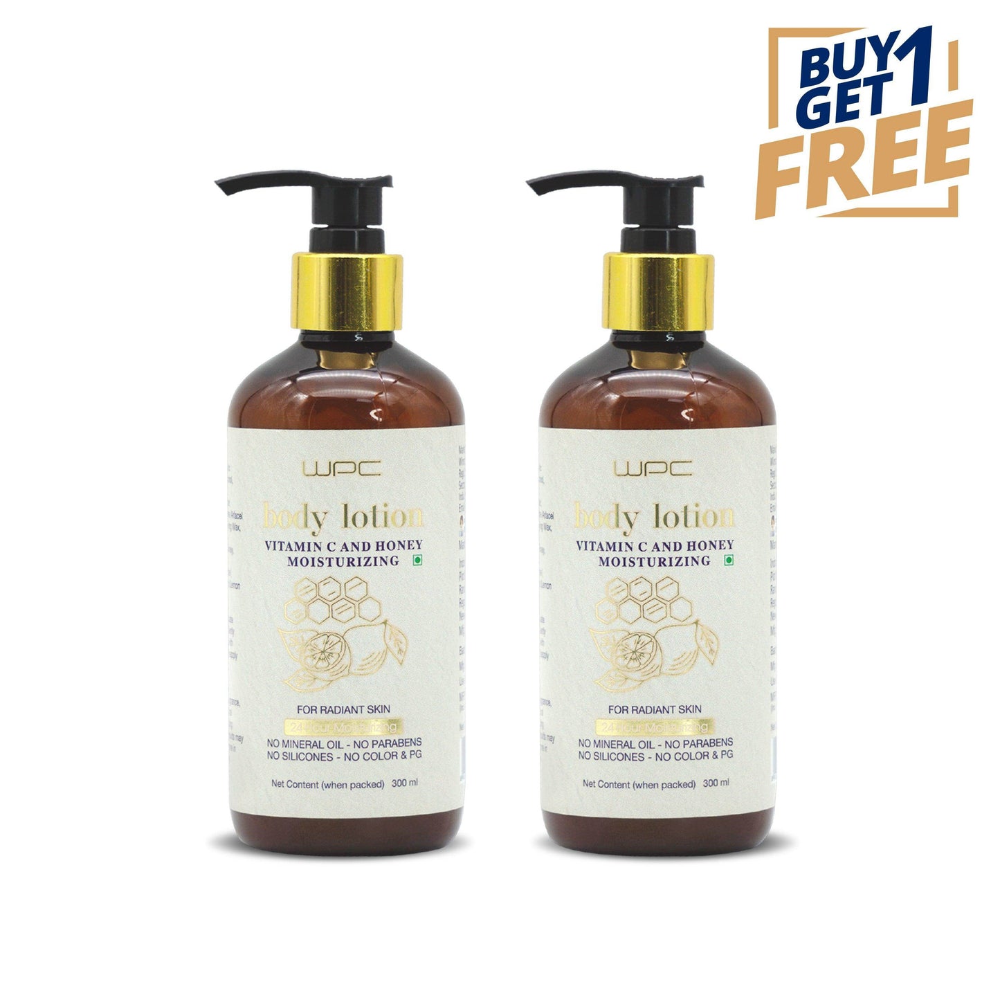 WPC Vitamin C & Honey Moisturizing Body Lotion for Men & Women (300 ml x 2) - Pluugin Store
