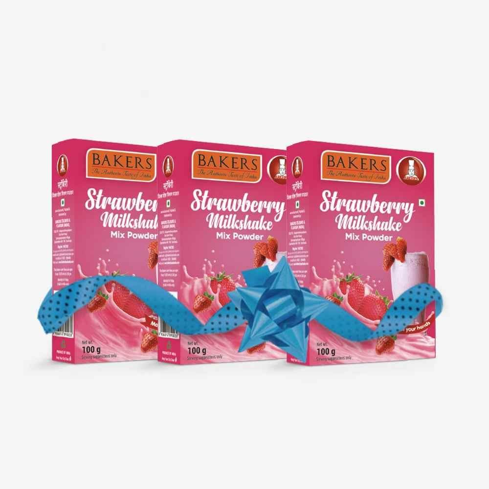 BAKERS Milkshake Mix Powder Strawberry Flavour 100gm - Pluugin Store