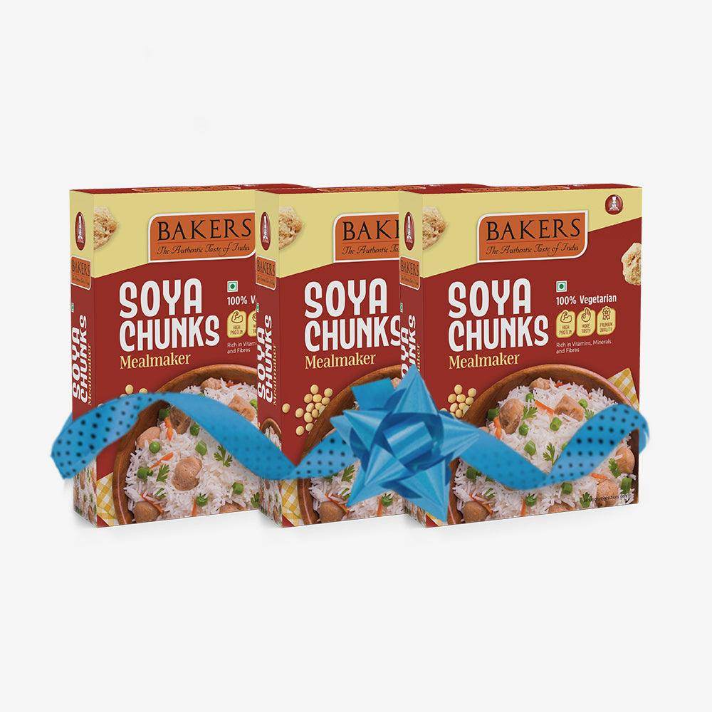 BAKERS Soya Chunk Mealmaker Pack of 3 (200 gm x 3) - Pluugin Store