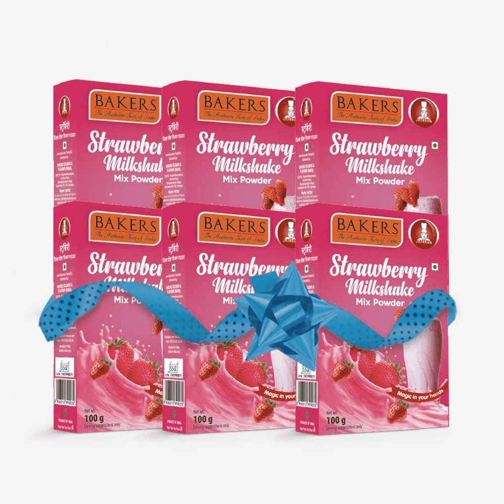 BAKERS Milkshake Mix Powder Strawberry Flavour 100gm - Pluugin Store