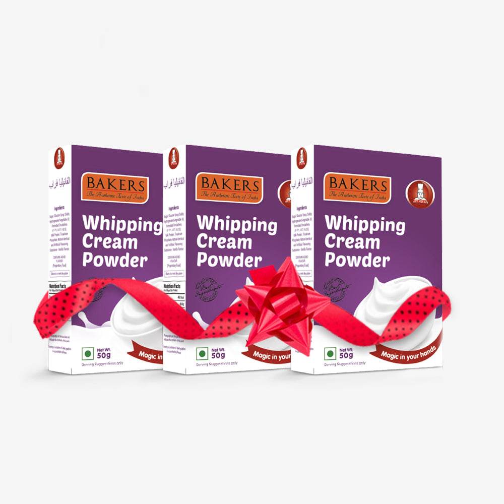 BAKERS Vanilla Flavored Whipping Cream Powder Mix 50gm (Pack of 3) - Pluugin Store