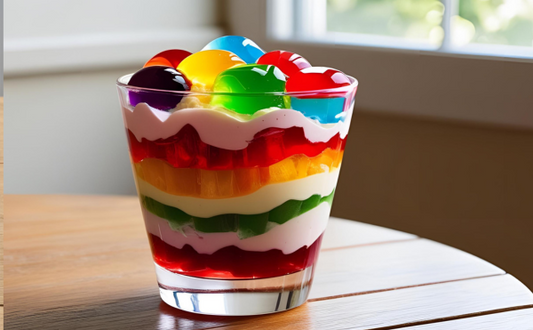 Jelly Art: Layered Rainbow Dessert in a Glass