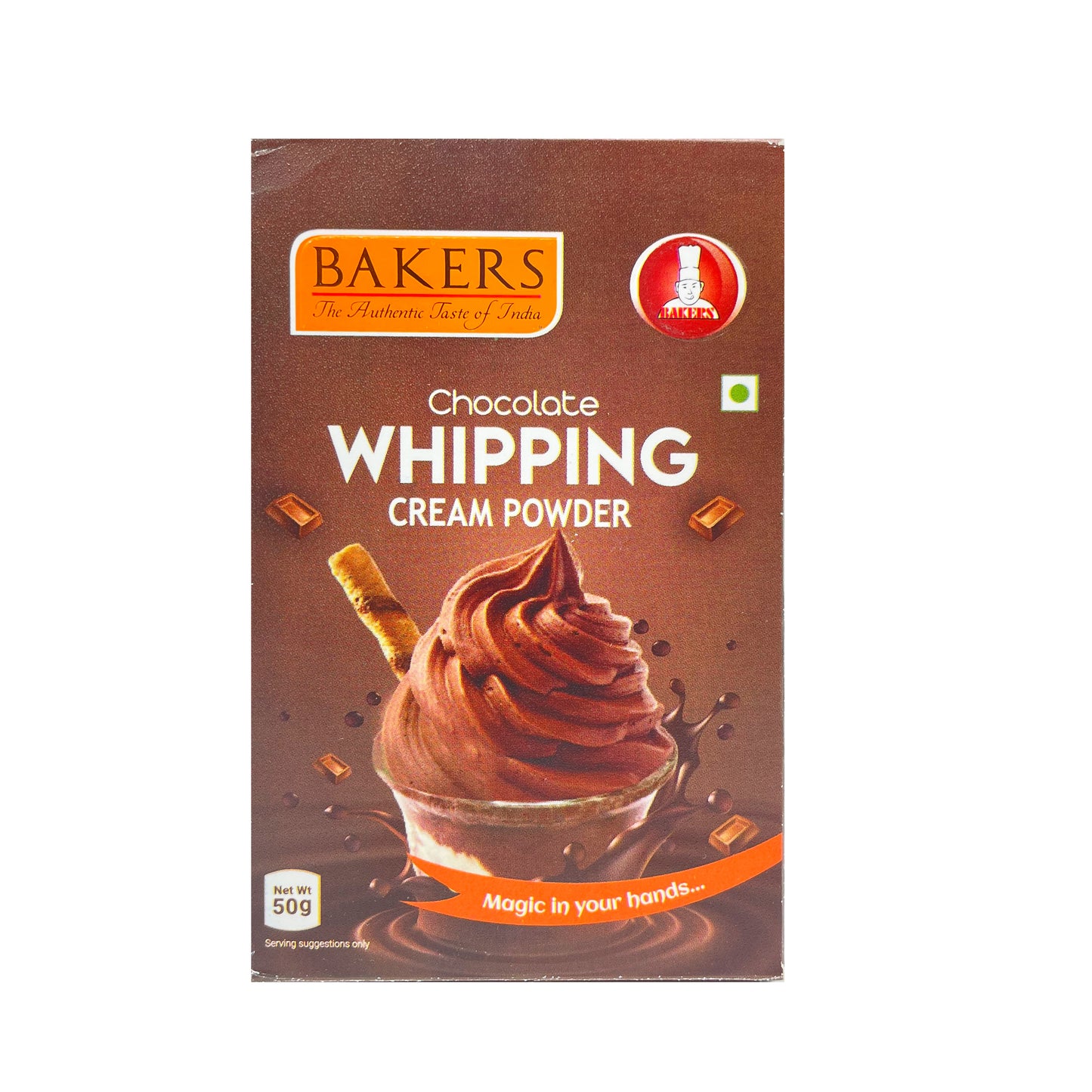 BAKERS Whipping Cream Chocolate Flavour 100% Veg for Cakes, Muffins, Cupcakes Pack of 3 (50 gm x 3) - Global Plugin