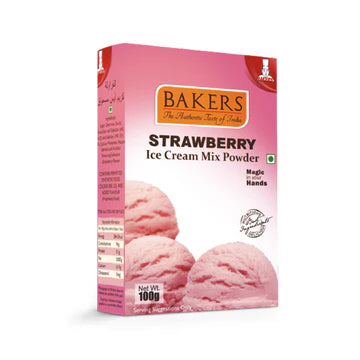 BAKERS Ice Cream Mix Powder 2 Strawberry +2 Mango + 1 Pineapple +2 Butterscotch +2 Kesar Pista Flavour (Pack of 9)