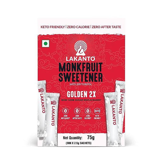 Lakanto Golden 2X Monk Fruit Sweetener (30N X 2.5gm Sachets) + Free 35 gm Lakanto - Global Plugin