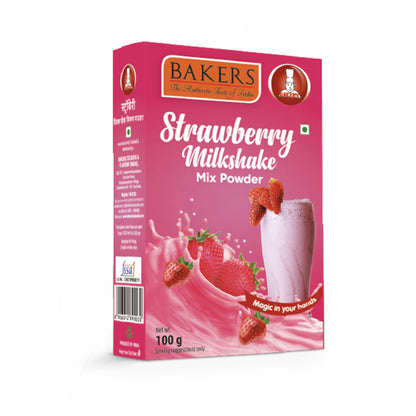 BAKERS Milkshake Mix Powder Strawberry Flavour Pack of 3 (100 gm x 3) - Global Plugin