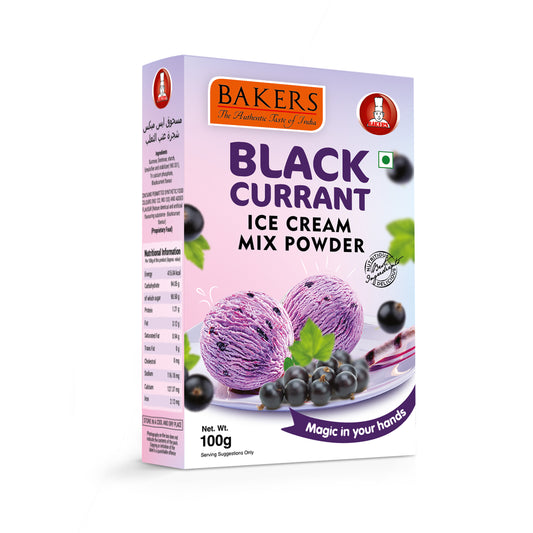 BAKERS Ice Cream Mix Powder Black Currant Flavour Pack of 3 (100 gm x 3) - Global Plugin