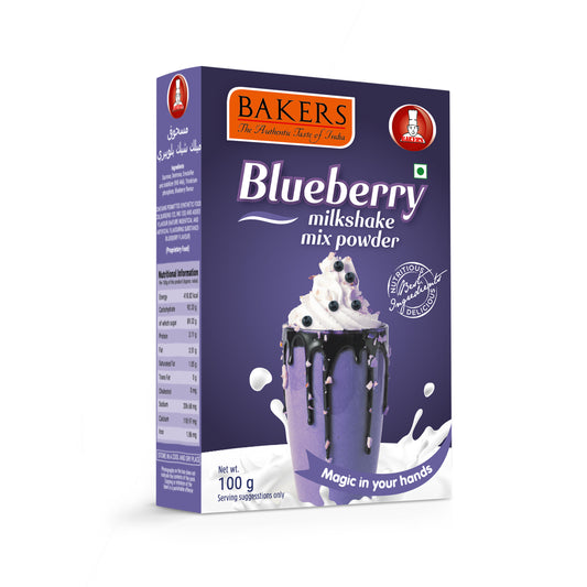 BAKERS Milkshake Mix Powder Blueberry Flavour Pack of 3 (100 gm x 3) - Global Plugin