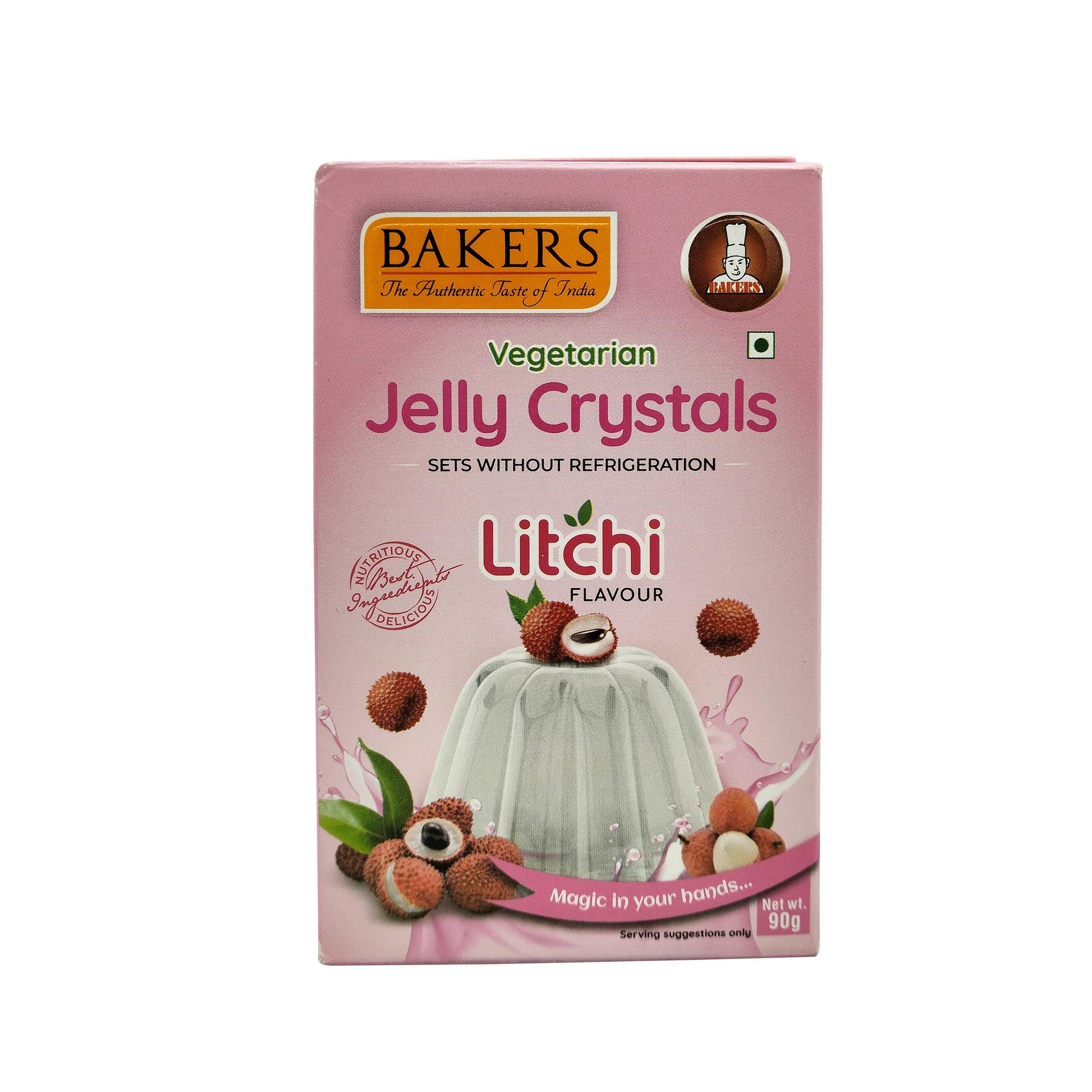 BAKERS Jelly Crystals Litchi Flavour  Pack of 3 (90 gm x 3)