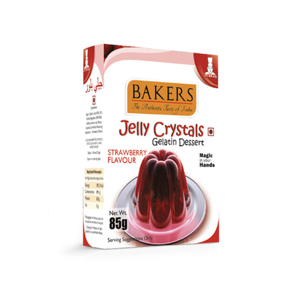 BAKERS Jelly Crystals (Gelatin Dessert) Strawberry Flavour Pack of 3 (85 gm x 3)