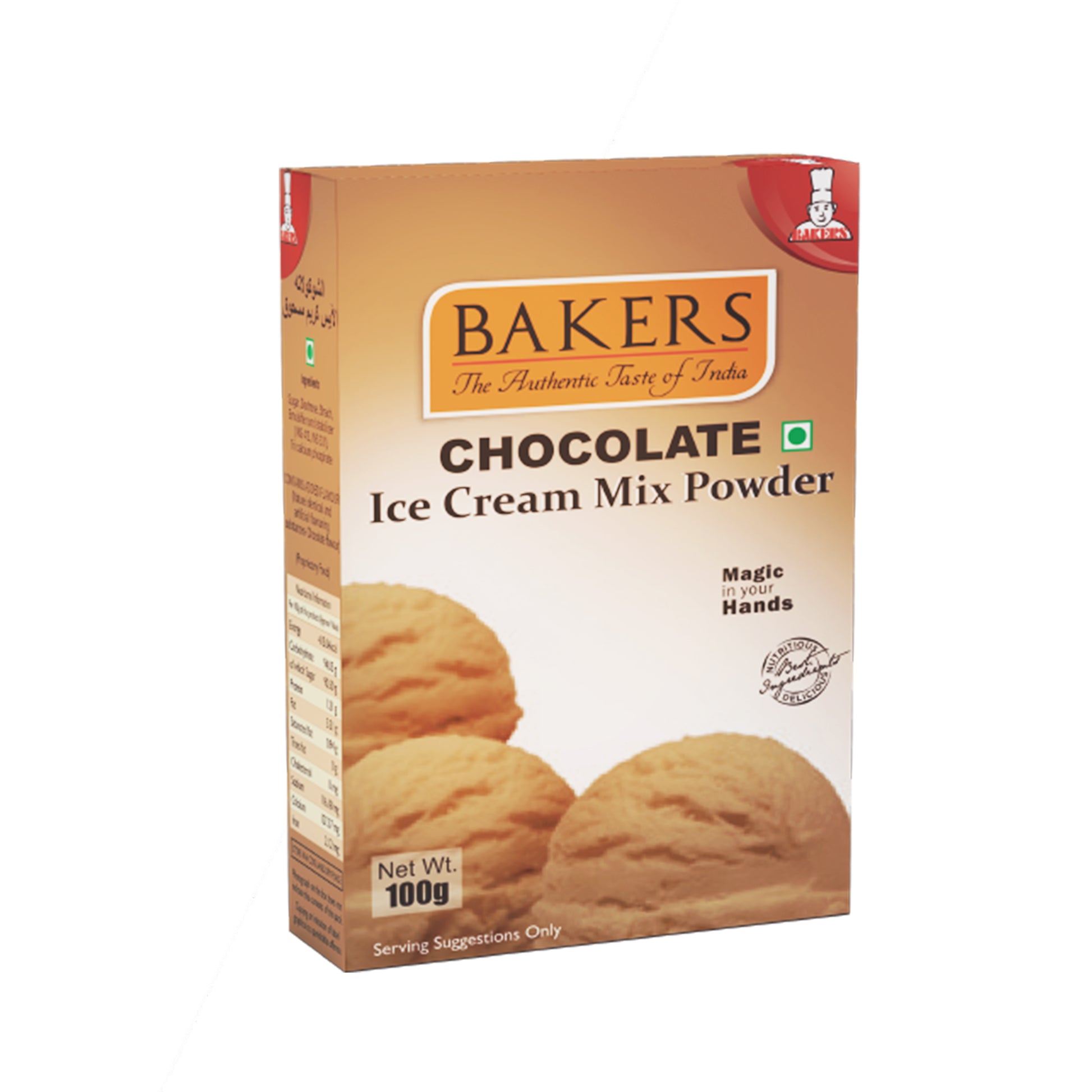 BAKERS Ice Cream Mix Powder Chocolate Flavour Pack of 3 (100 gm x 3) - Global Plugin