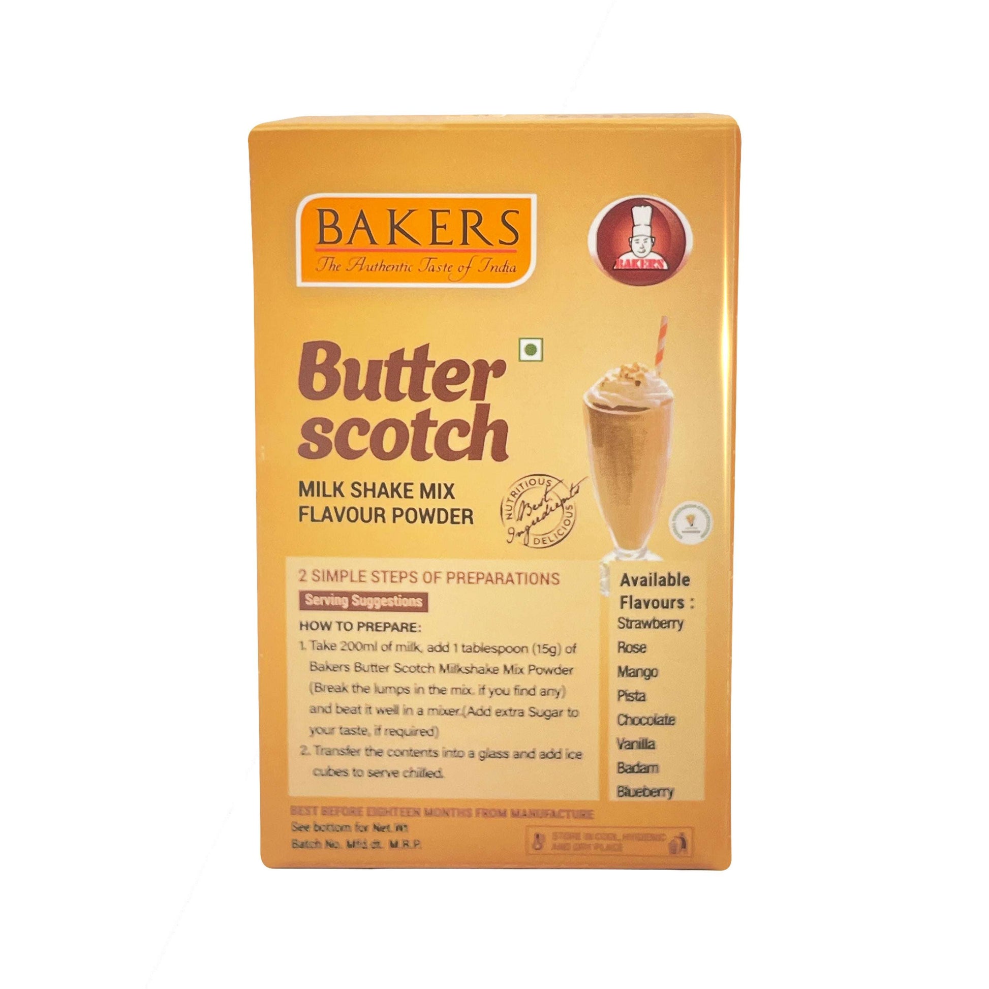 BAKERS Milkshake Mix Powder Butterscotch Flavour Pack of 3 (100 gm x 3) - Global Plugin