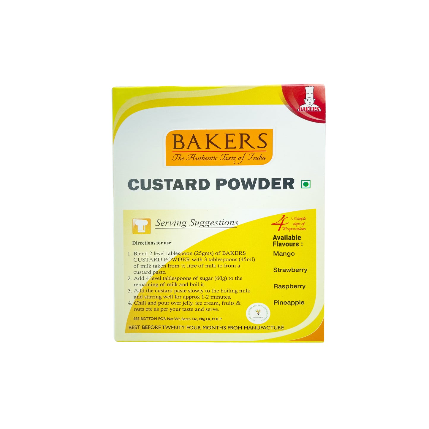 BAKERS Custard Powder Vanilla Flavour Pack of 3 (100 gm x 3) - Global Plugin