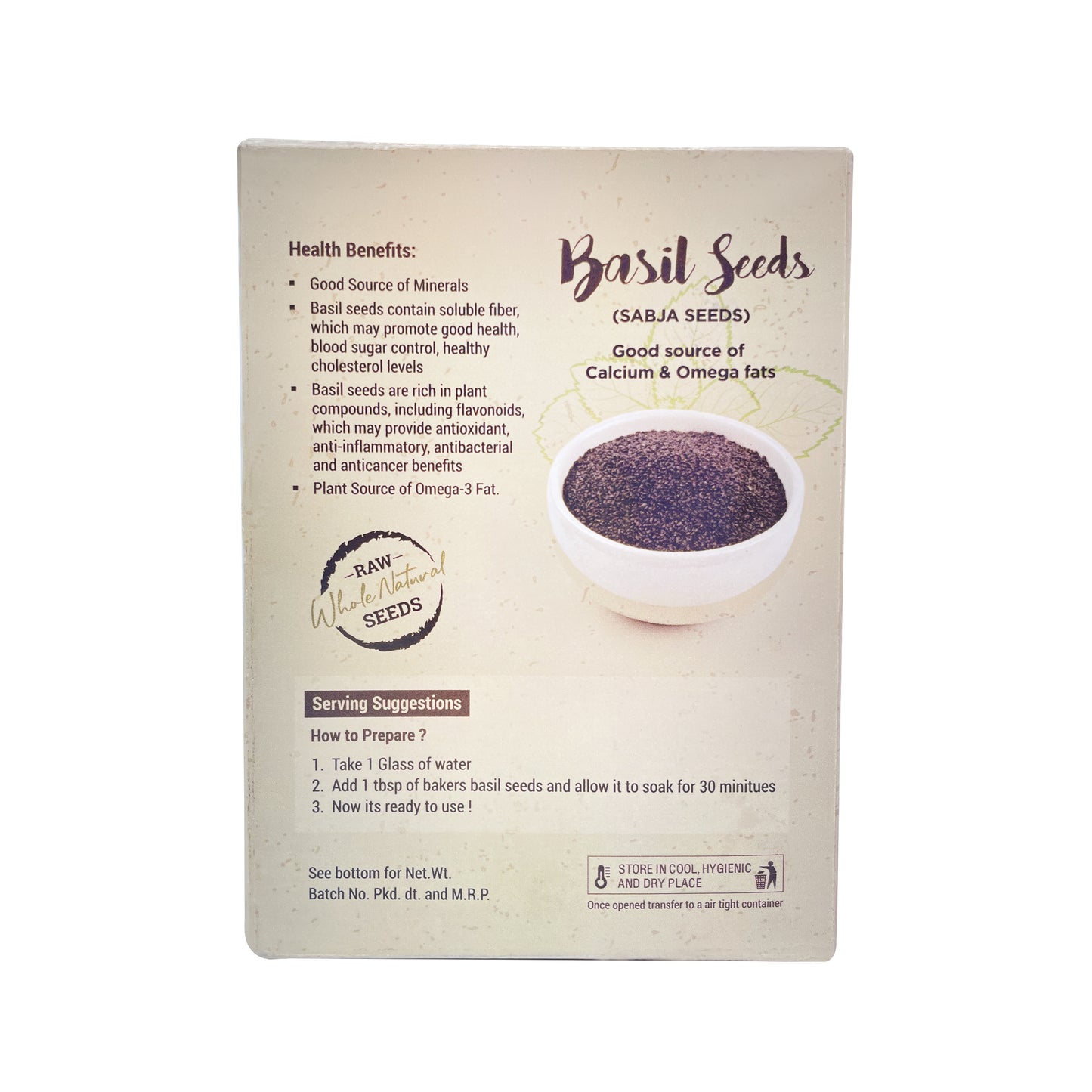 BAKERS Basil Seeds (Sabja Seeds) Pack of 3 (100 gm x 3) - Global Plugin