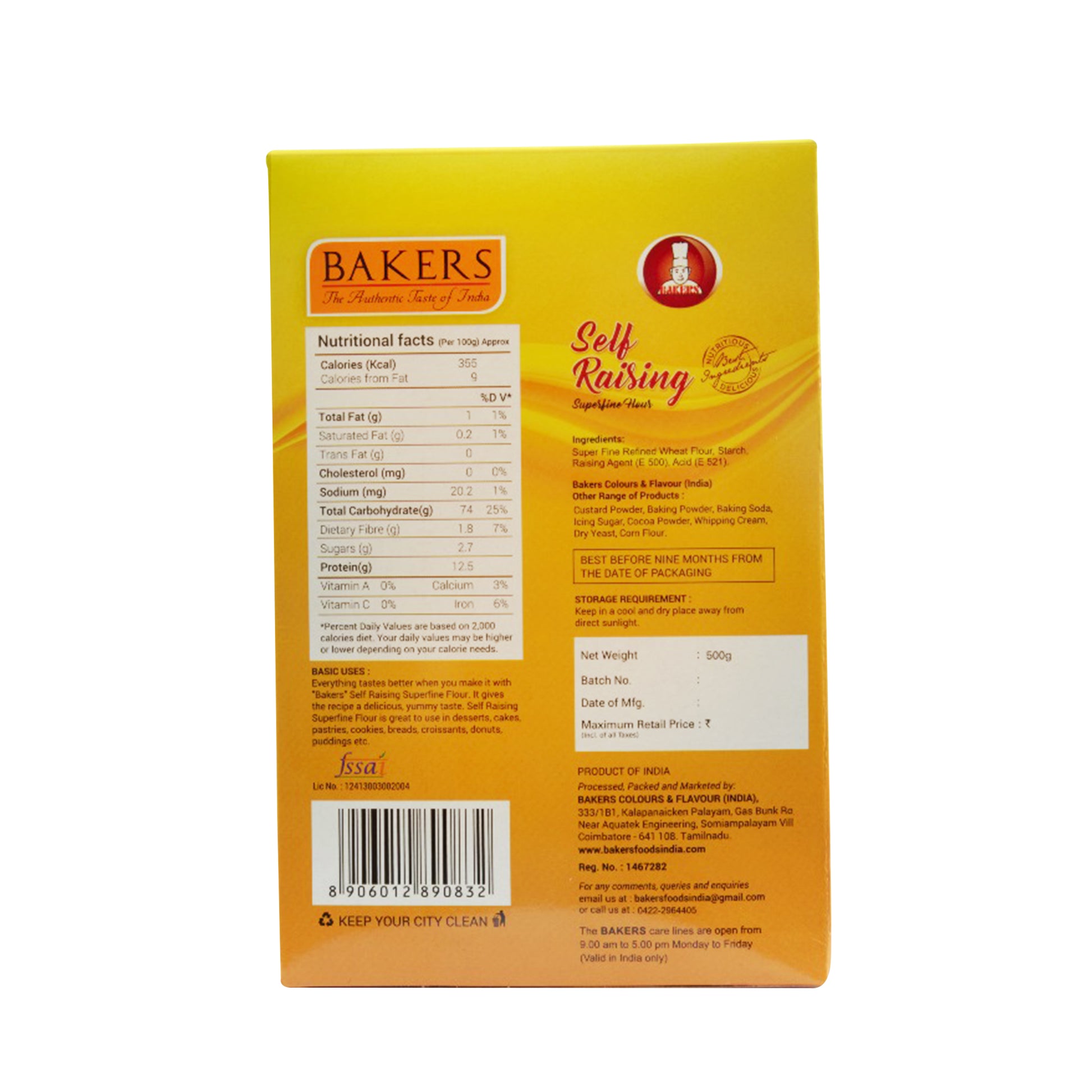 BAKERS Self-Raising Flour Pack of 3 (500 gm x 3) - Global Plugin