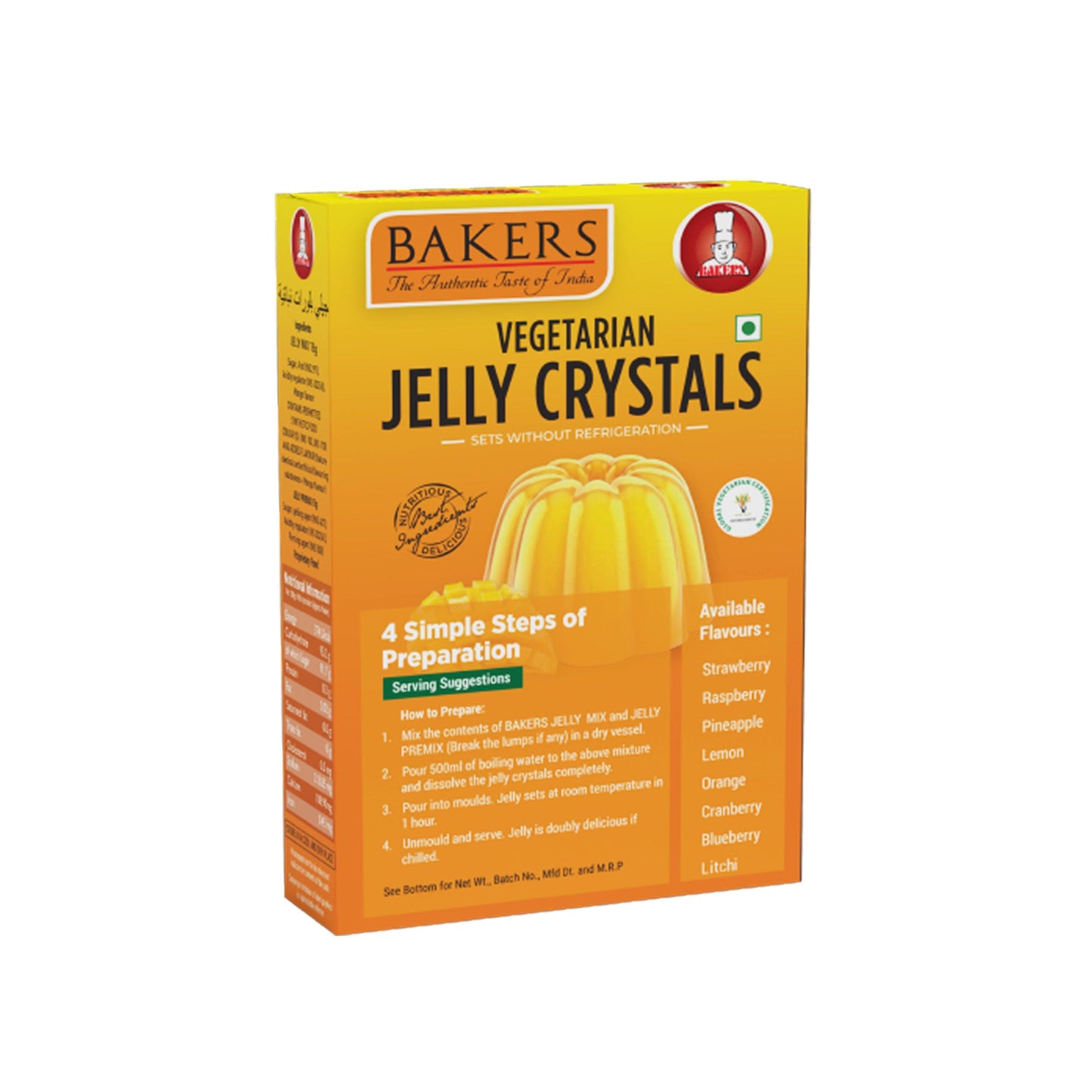 BAKERS Jelly Crystals Mango Flavour Pack of 3 (90 gm x 3) - Global Plugin