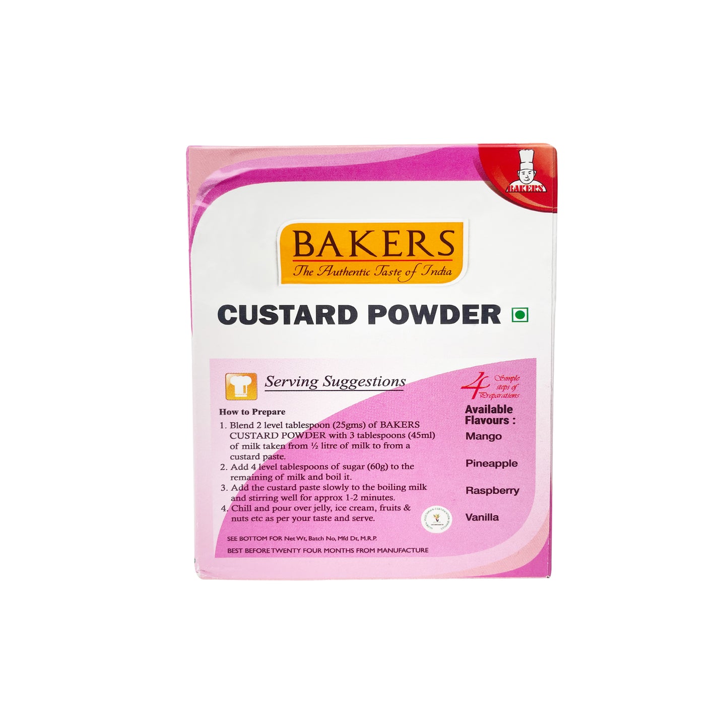 BAKERS Custard Powder Strawberry Flavour Pack of 3 (100 gm x 3) - Global Plugin