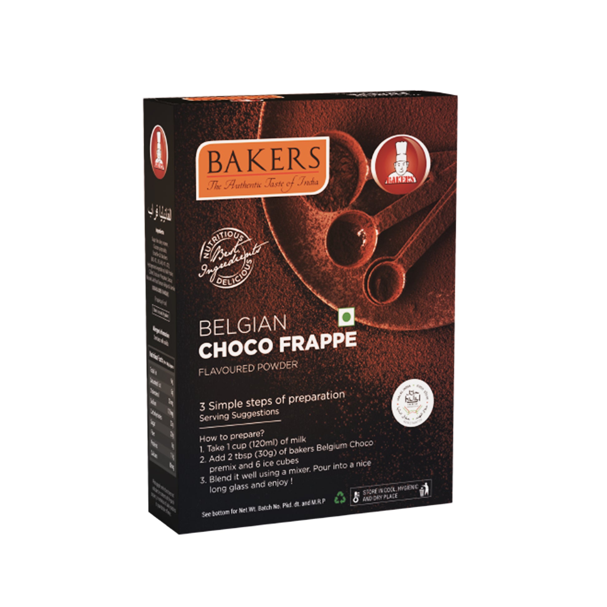 BAKERS Frappe Powder Belgian Choco Flavour Pack of 3 (100 gm x 3) - Global Plugin