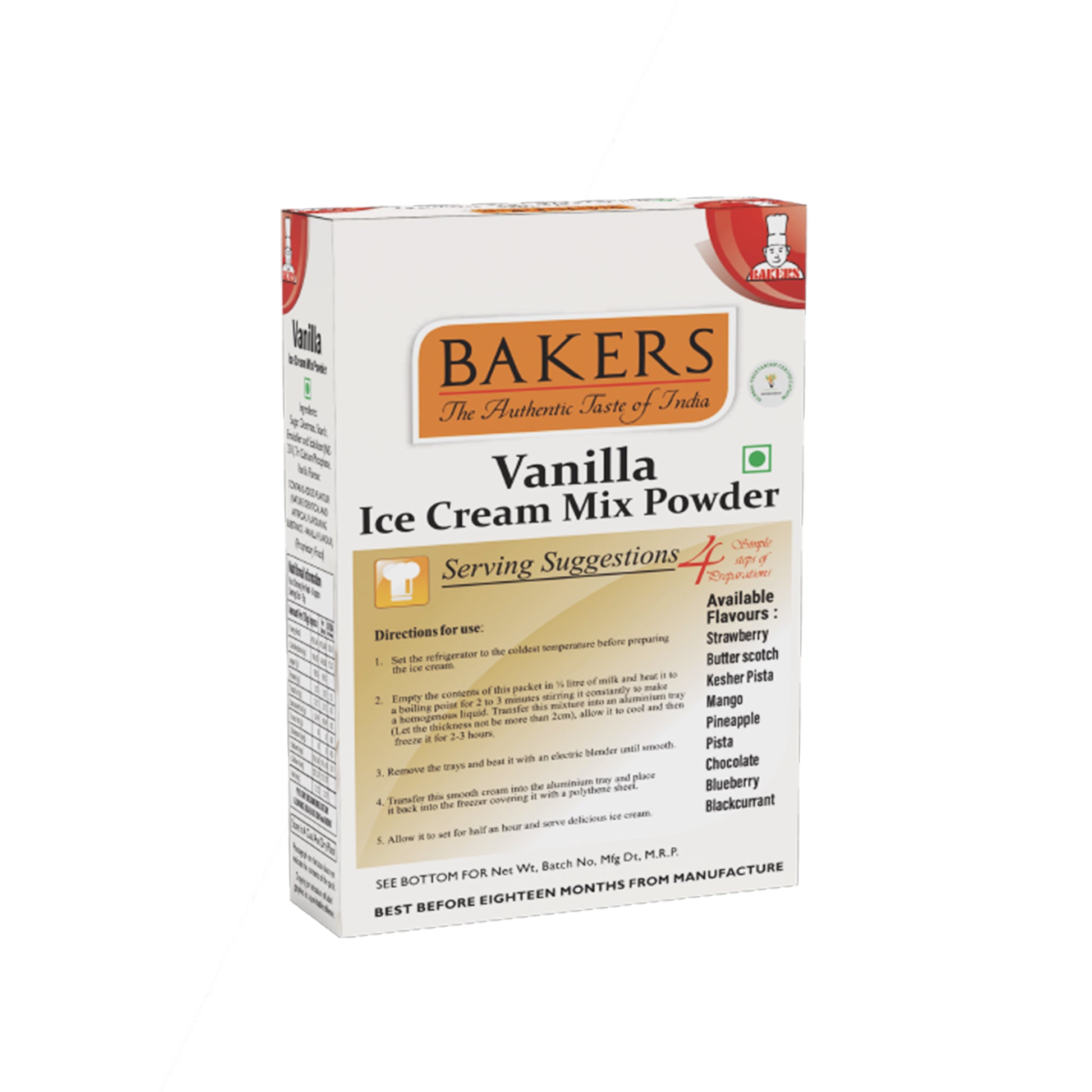 BAKERS Ice Cream Mix Powder Vanilla Flavour Pack of 3 (100 gm x 3) - Global Plugin