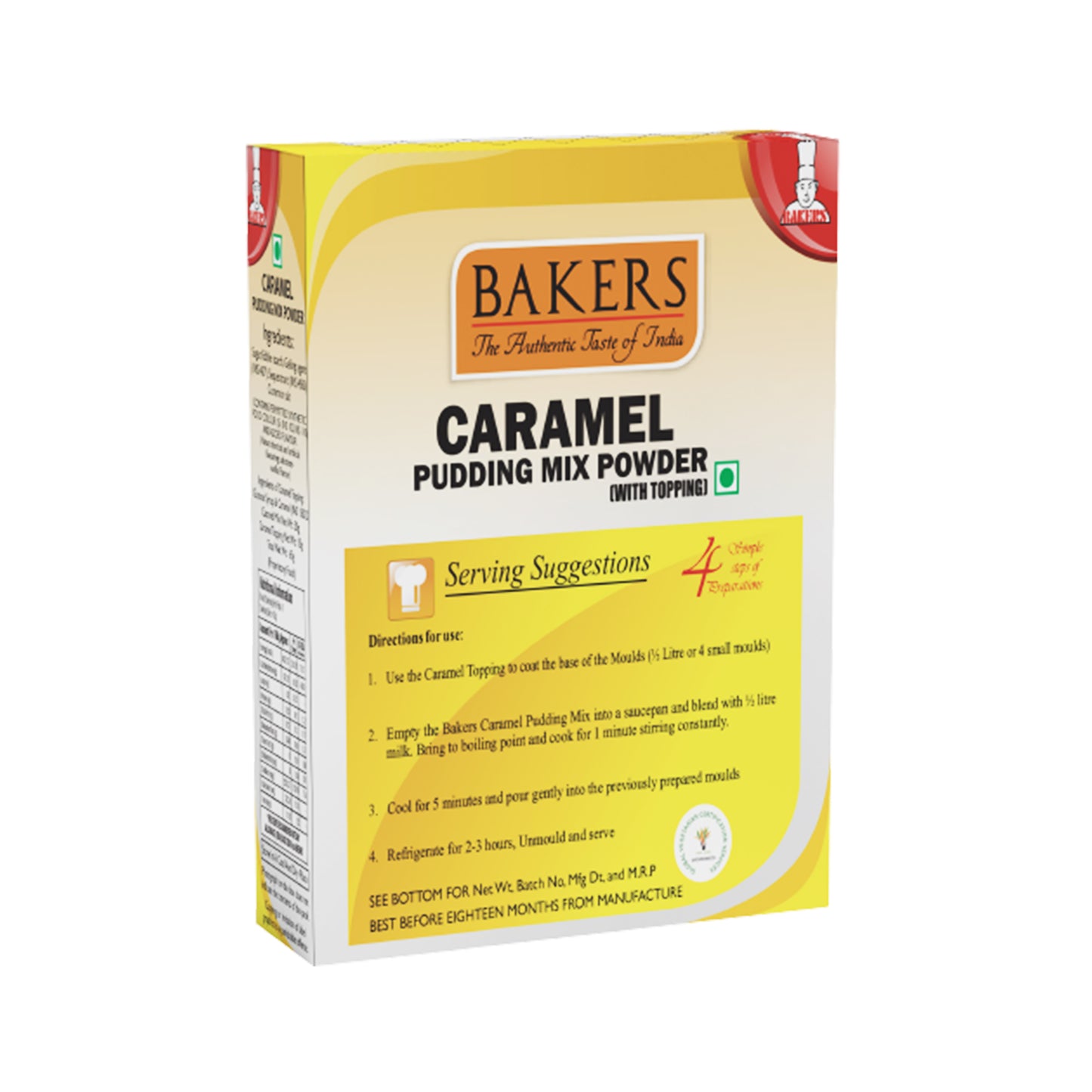 BAKERS Pudding Mix Powder Caramel Flavour Pack of 3 (65 gm x 3) - Global Plugin