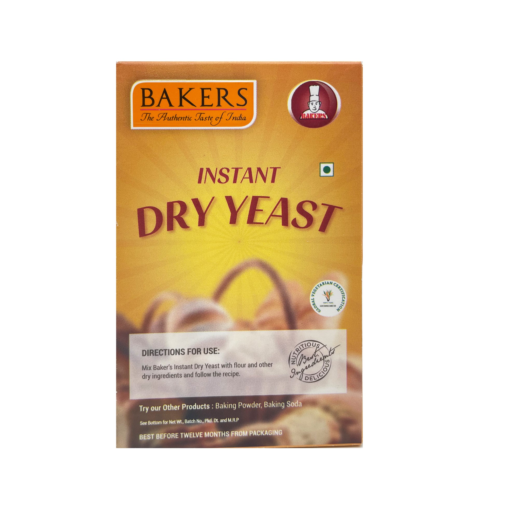 BAKERS Instant Dry Yeast Powder Pack of 3 (25 gm x 3) - Global Plugin