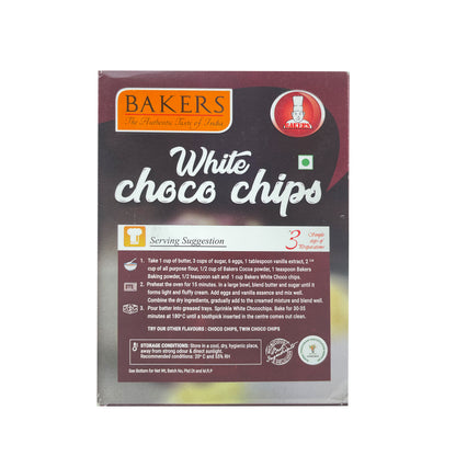 BAKERS White Choco Chips 100% Veg Pack of 3 (100 gm x 3) - Global Plugin