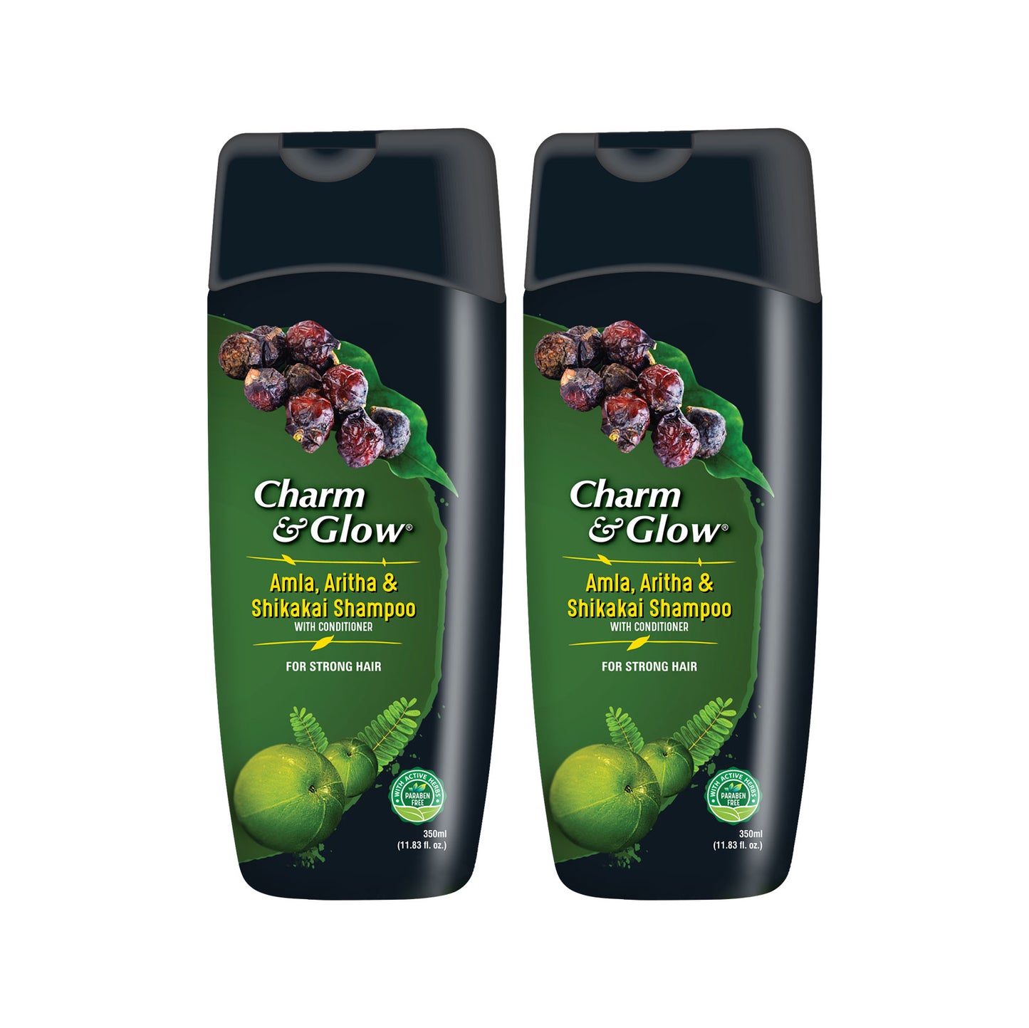 Charm & Glow Amla, Aritha & Shikakai Shampoo with Conditioner Pack of 2 (350 ml x 2) - Global Plugin