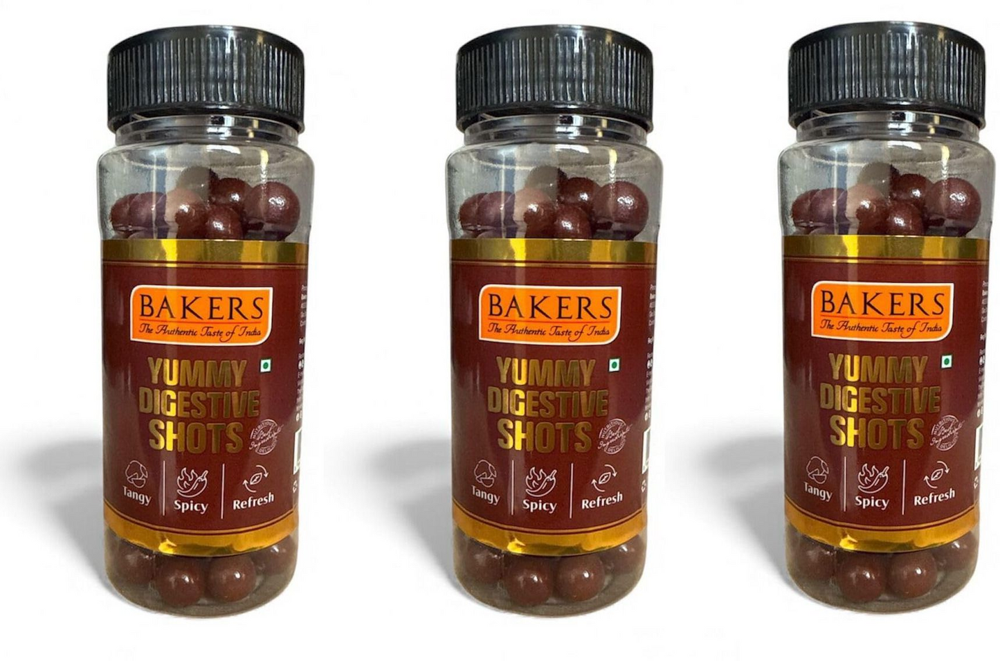 BAKERS Yummy Digestive Shots Paan Candy Pack of 3, Each 100g – Tangy Khati Mithi Candy with Indian Paan Flavor, Mouth Freshner