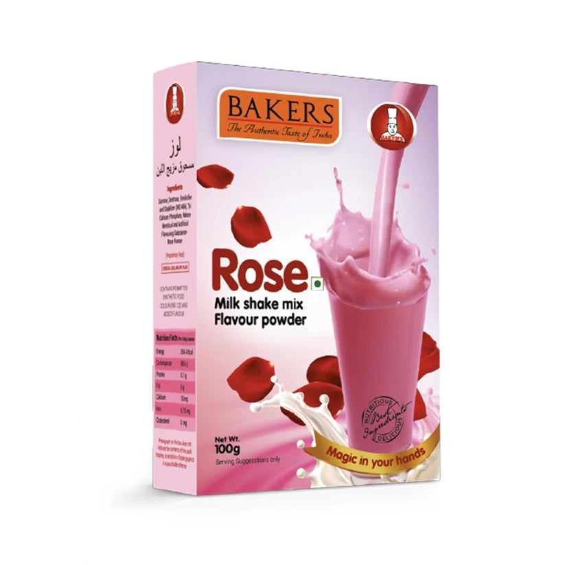 BAKERS Milkshake Mix Powder Pack of 5 MANGO + PISTA + CHOCOLATE + BLUEBERRY + ROSE