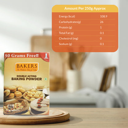 BAKERS Double Acting Baking Powder Pack of 3 (250 gm x 3) - Global Plugin