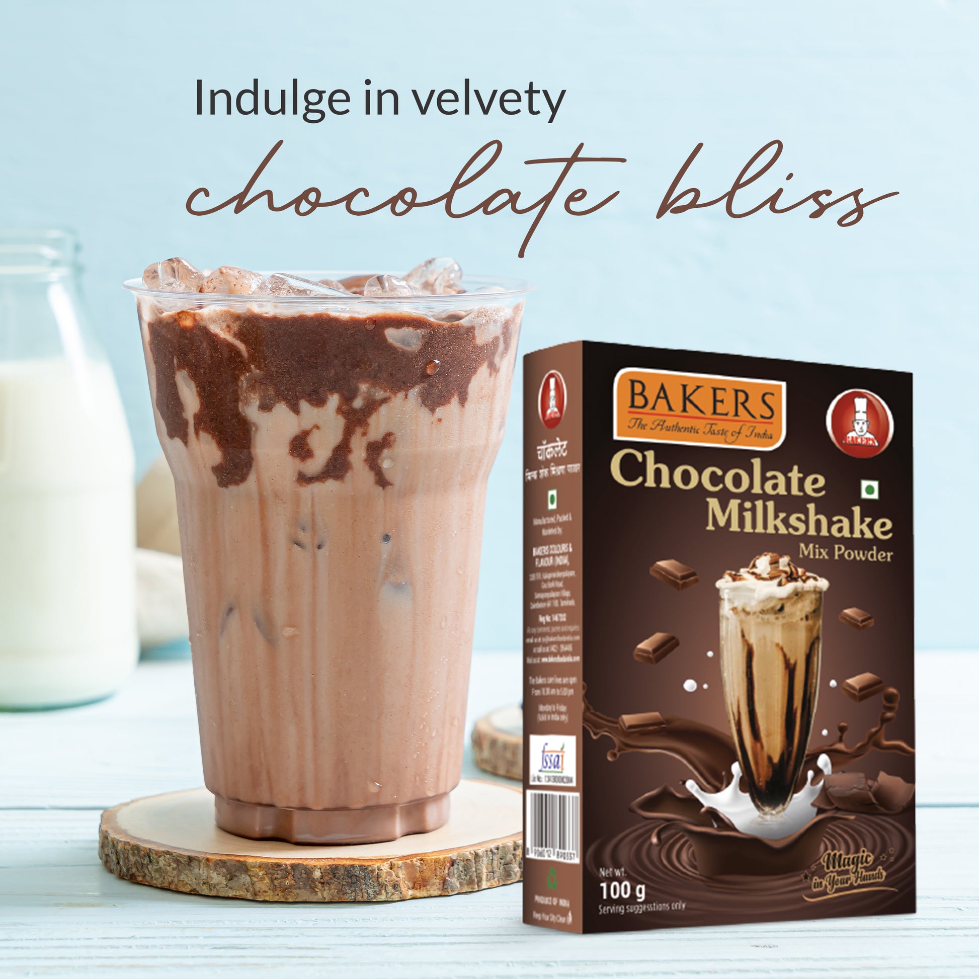 BAKERS Milkshake Mix Powder Chocolate Pack of 3 (100 gm x 3) - Global Plugin