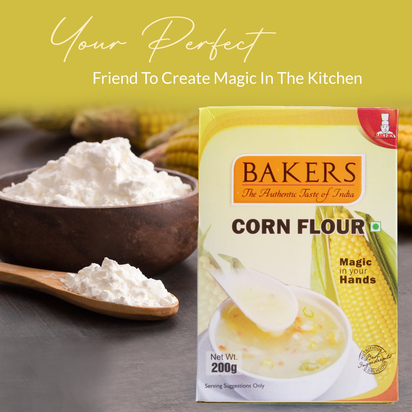 BAKERS Corn Flour Pack of 3 (200 gm x 3) - Pluugin Store