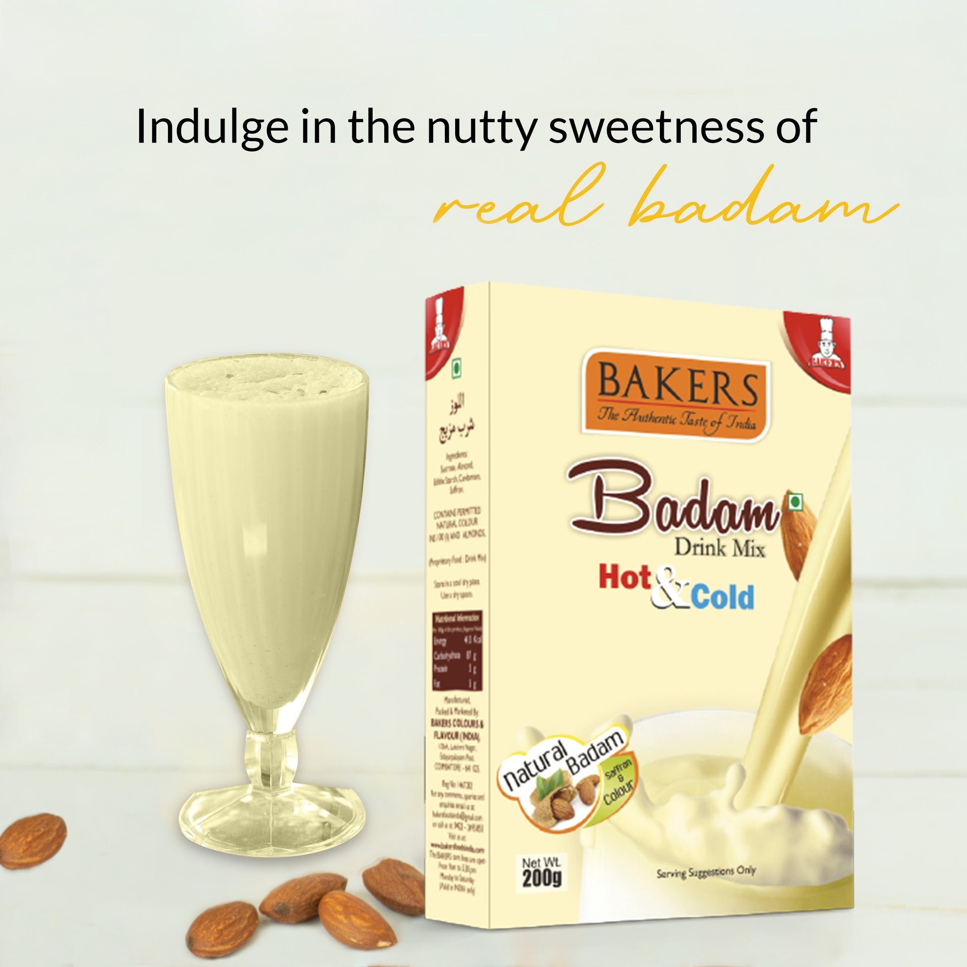 BAKERS Drink Mix Real Badam Flavoured Pack of 3 (200 gm x 3) - Global Plugin