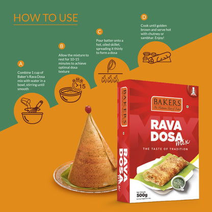 BAKERS Rava Dosa Mix Pack of 3 (500 gm x 3) - Global Plugin