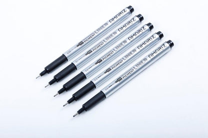 AMARIZ Doms Pigment Fine Point Liner Set Of 5, Black