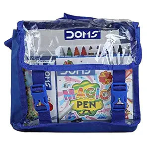 Doms Jonior Art Kit | Comes With Transparent Zipper Bag | Perfect Value Pack | Kit For School Essentials | Gifting Range For Kids | Combination of 8 Stationery Items