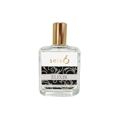 Seis6 Elixir Long- Lasting Eau de Parfum for Men | 50ML | IFRA Certified | Bold & Musky Fragrance with Vetiver & Citrus Notes | No Harsh Alcohols | Safe for All Skin Types| Versatile Wear | Perfect for Gifting Pluugin Store
