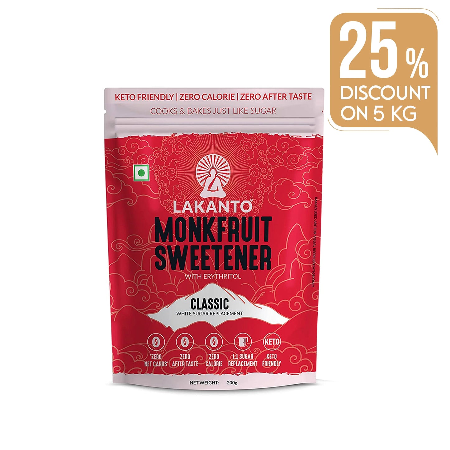 Lakanto Classic Monk Fruit Sweetener 5 kg + Free 35 gm Lakanto - Global Plugin