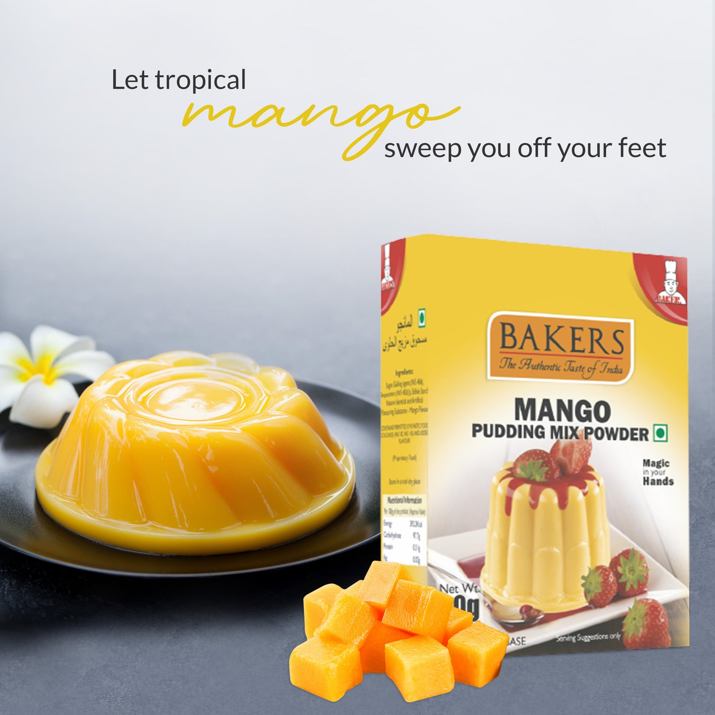 BAKERS Pudding Mix Powder Mango Flavour Pack of 3 (80 gm x 3) - Global Plugin