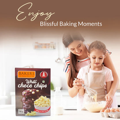 CAKE BAKE ESSENTIALS COMBO 10 - BAKERS White Choco Chips  + Whipping Cream Strawberry Flavour + Icing Sugar + ODDY ECO BAKE  20M