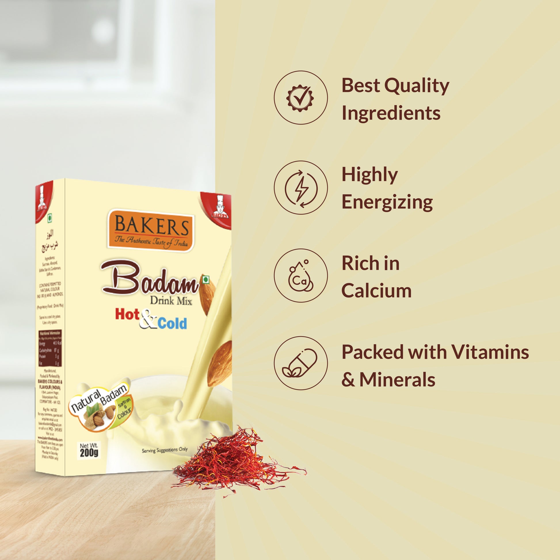 BAKERS Drink Mix Real Badam Flavoured Pack of 3 (200 gm x 3) - Global Plugin